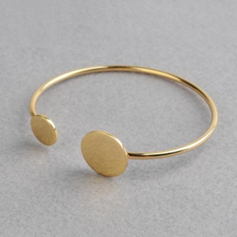 Minimalist Circles Open Cuff Bracelet - Picture 4 of 6